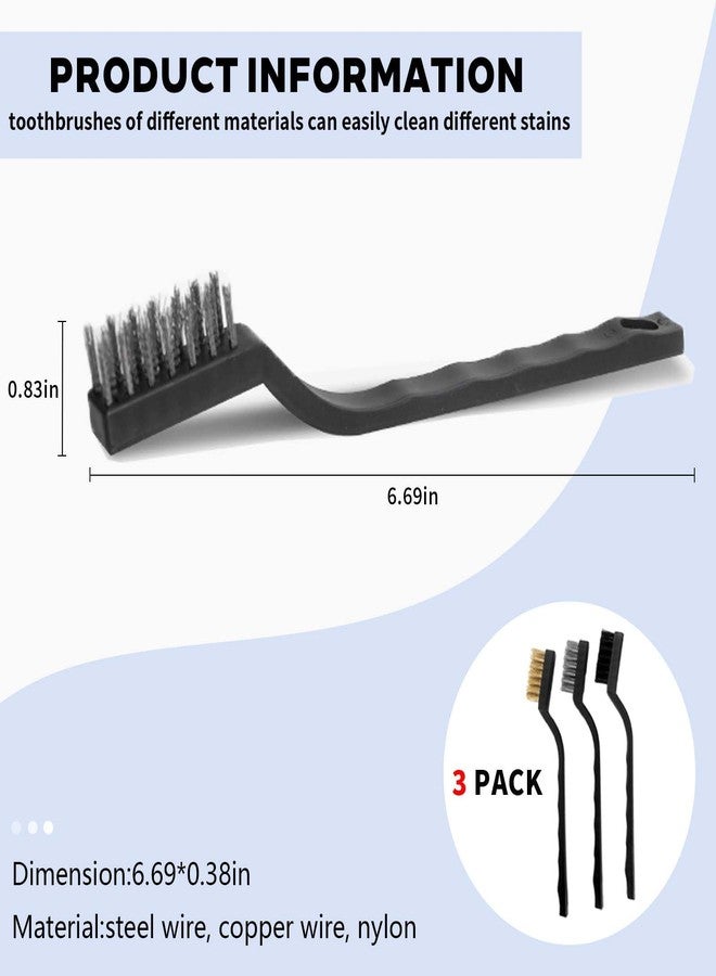 Nailuck 3PCS Bird Cage Cleaning Brush Set Copper,Nylon & StainlessSteel Brushes for ParrotCages,Kennels,Perches and More - Image 2